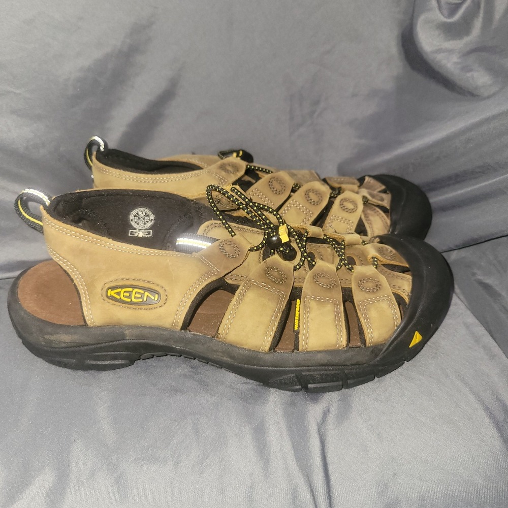 KEEN Newport Waterproof Bison Brown Leather Hiking Sandals 1001870 Men Sz 10.5